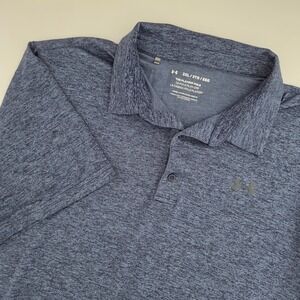 Under Armour Mens 2XL 2TG EE G Loose Fit The Playoff Polo‎ Shirt Blue Heather